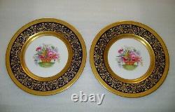 Vintage Spode Copeland's China Dinner Plates Blue Gold Peonies Marshall Field