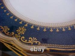 Vintage Spode Lancaster R8951 Dark Blue 10 3/4 Dinner Plates (12) STUNNING