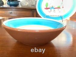 Vintage Stangl Kiddieware Dinner Set Blue Humpty Dumpty First Ed. 1962