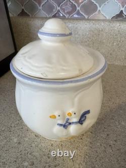 Vintage Stoneware Moonlight Goose Dish Set Thailand Plates + Canister Set of 4