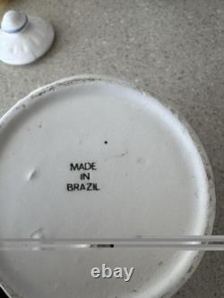 Vintage Stoneware Moonlight Goose Dish Set Thailand Plates + Canister Set of 4