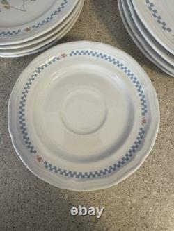 Vintage Stoneware Moonlight Goose Dish Set Thailand Plates + Canister Set of 4