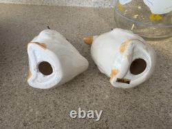 Vintage Stoneware Moonlight Goose Dish Set Thailand Plates + Canister Set of 4