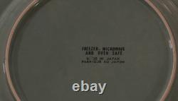 Vintage Turquoise Stoneware 8 Chargers Japan Concentric Ribbed Design 12-1/2