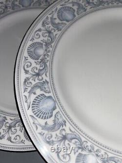 Vintage Wedgwood Dolphin White Dinner Plate Set Of 7 R4652 Stunning