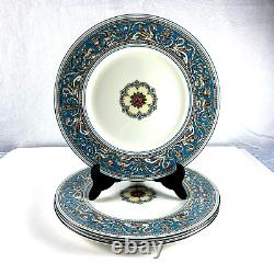 Vintage Wedgwood Florentine Turquoise 10 1/2 Dinner Plate Set of 4 Dragons