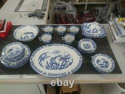 Vintage Wood & Sons Yuan Blue & White Dish Set- 31 Pieces