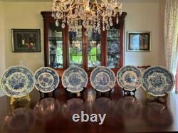 Vintagethe Spode Blue Room Collection Regency Series, Six Plates Set #306
