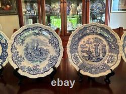Vintagethe Spode Blue Room Collection Regency Series, Six Plates Set #306