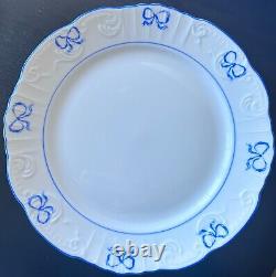 Vista Alegre Ruban Blue Ribbon Dinner Plates Set of 4 Mint