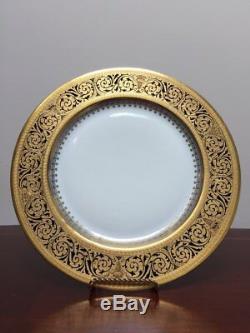 Vtg Bavaria BLACK KNIGHT Cobalt Blue and Gold Rim 10 1/4 Dinner/Cabinet Plate