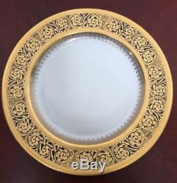 Vtg Bavaria BLACK KNIGHT Cobalt Blue and Gold Rim 10 1/4 Dinner/Cabinet Plate