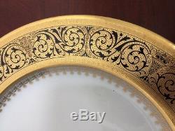 Vtg Bavaria BLACK KNIGHT Cobalt Blue and Gold Rim 10 1/4 Dinner/Cabinet Plate