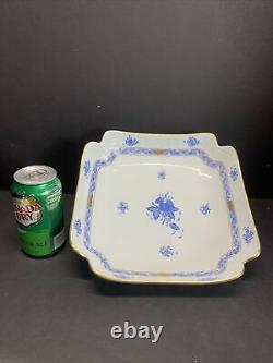 Vtg Herend Porcelain Blue Chinese Bouquet Sqare Dinner Plate 181 / Ab 10 W