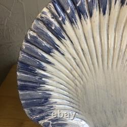 Vtg J Willfred Shell DINNER PLATE 10 Set of 5 Ceramic DEEP BLUE SEA Portugal