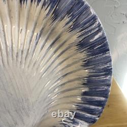 Vtg J Willfred Shell DINNER PLATE 10 Set of 5 Ceramic DEEP BLUE SEA Portugal