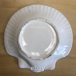 Vtg J Willfred Shell DINNER PLATE 10 Set of 5 Ceramic DEEP BLUE SEA Portugal