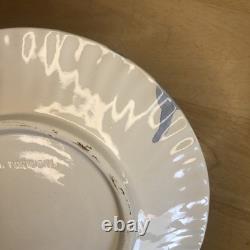 Vtg J Willfred Shell DINNER PLATE 10 Set of 5 Ceramic DEEP BLUE SEA Portugal