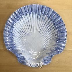 Vtg J Willfred Shell DINNER PLATE 10 Set of 5 Ceramic DEEP BLUE SEA Portugal