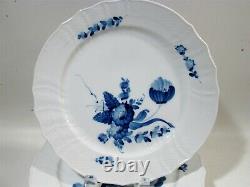 Vtg Royal Copenhagen China Blue Flowers Curved 7 Large 11 #625 Dinner Plates