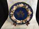 Vtg spode porcelain dinner plate gilt decorated blue with fruit & flowers 1370