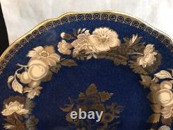 Vtg spode porcelain dinner plate gilt decorated blue with fruit & flowers 1370