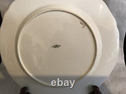 Vtg spode porcelain dinner plate gilt decorated blue with fruit & flowers 1370