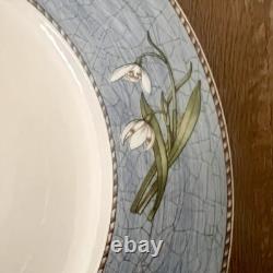 WEDGWOOD Sarah's Garden Snowdrop Blue Dinner Plate 10.75 RARE DISCONTINUED