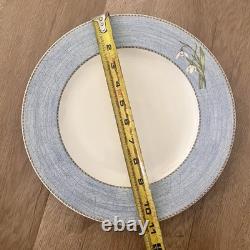 WEDGWOOD Sarah's Garden Snowdrop Blue Dinner Plate 10.75 RARE DISCONTINUED