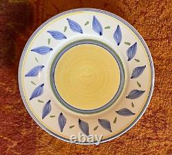 WILLIAMS-SONOMA Tournesol Italy Dinner Plate Set of 4, Blue/Yellow Verge Bands