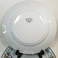 W & Co Whittaker Cardiff Wreath Dinner Plates Antique Porcelain Hand Painted