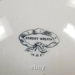 W & Co Whittaker Cardiff Wreath Dinner Plates Antique Porcelain Hand Painted