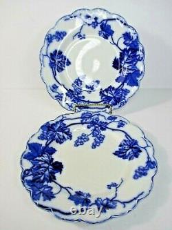 Warwick Johnson Brothers Dinner Plate Set 2 Antique 10 in Leaf Grape Blue #N1