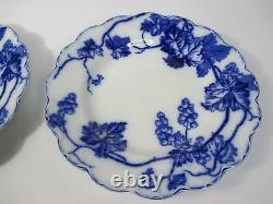 Warwick Johnson Brothers Dinner Plate Set 2 Antique 10 in Leaf Grape Blue #N1