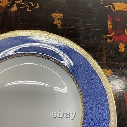 Wedgewood Ulander powder blue & gold porcelain dinner plate