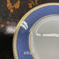Wedgewood Ulander powder blue & gold porcelain dinner plate