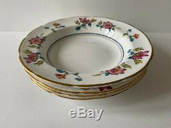 Wedgewood Williamsburg Chinese Flowers 4 Rimmed Soup Plates