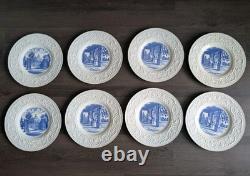 Wedgewood Wistaria Gate Dinner Plate 10 Blue RANDOLPH MACON WOMAN S COLLEGE 8pc