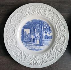 Wedgewood Wistaria Gate Dinner Plate 10 Blue RANDOLPH MACON WOMAN S COLLEGE 8pc