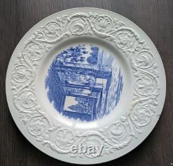 Wedgewood Wistaria Gate Dinner Plate 10 Blue RANDOLPH MACON WOMAN S COLLEGE 8pc