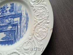 Wedgewood Wistaria Gate Dinner Plate 10 Blue RANDOLPH MACON WOMAN S COLLEGE 8pc