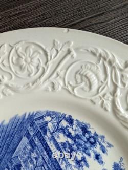 Wedgewood Wistaria Gate Dinner Plate 10 Blue RANDOLPH MACON WOMAN S COLLEGE 8pc