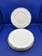 Wedgwood AMHERST Dinner Plate VTG 10 3/4 Gray Band Blue Floral England Lot Of 7