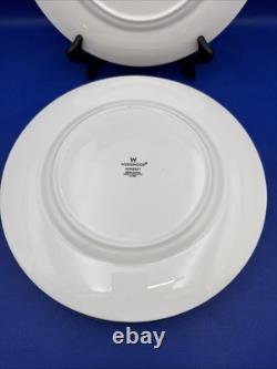 Wedgwood AMHERST Dinner Plate VTG 10 3/4 Gray Band Blue Floral England Lot Of 7