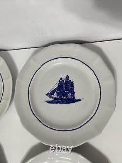 Wedgwood American Clipper Blue Flying Cloud 1851 Set Of 4 Dinner Plates 10.25