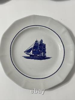 Wedgwood American Clipper Blue Flying Cloud 1851 Set Of 4 Dinner Plates 10.25