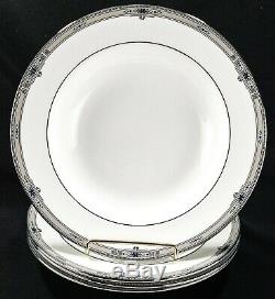 Wedgwood Amherst Platinum Rim Soup Bowls 8 Bone England Near Mint SET(s) OF 4