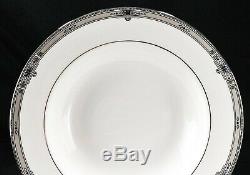 Wedgwood Amherst Platinum Rim Soup Bowls 8 Bone England Near Mint SET(s) OF 4