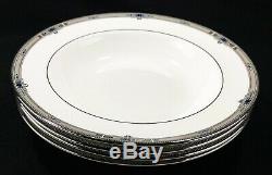 Wedgwood Amherst Platinum Rim Soup Bowls 8 Bone England Near Mint SET(s) OF 4