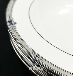 Wedgwood Amherst Platinum Rim Soup Bowls 8 Bone England Near Mint SET(s) OF 4